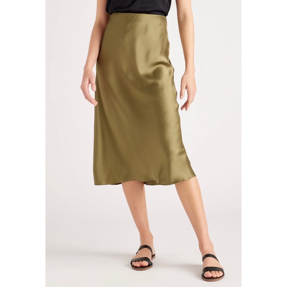 Quince Silk Slip Midi Skirt